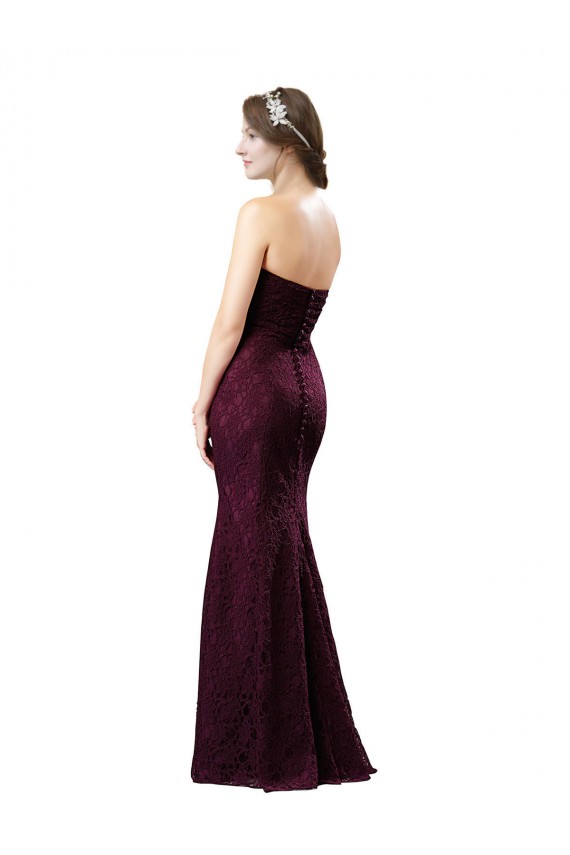 Sweetheart Lace Sleeveless Grape Bridesmaid Dress Edinburgh