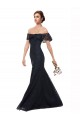 Off the Shoulder Lace Flutter Sleeves Dark Navy Prom Dress / Bridesmaid Dress Edinburgh