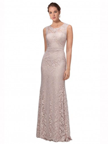 Illusion Neck Lace Sleeveless Prom Dress / Bridesmaid Dress Edinburgh