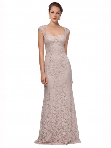 Sweetheart Lace Cap Sleeves Bridesmaid Dress / Formal Dress Edinburgh