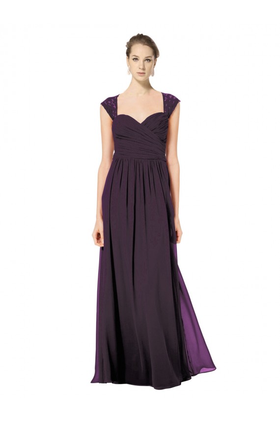 Sweetheart Soft Chiffon & Lace Sleeveless Keyhole Back Grape Formal Dress / Bridesmaid Dress Edinburgh