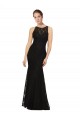 Jewel Neck Lace Sleeveless Open Back Black Bridesmaid Dress Edinburgh