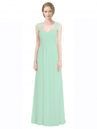 Sweetheart Soft Chiffon & Lace Sleeveless Keyhole Back Mint Green Bridesmaid Dress Edinburgh