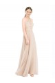 Halter Neck Soft Chiffon & Lace Sleeveless Keyhole Back Champagne Prom Dress / Bridesmaid Dress Edinburgh