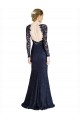 Sweetheart Lace Long Sleeves Keyhole Back Dark Navy Prom Dress / Bridesmaid Dress Edinburgh