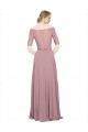 Off the Shoulder Soft Chiffon & Lace Short Sleeves Prom Dress / Bridesmaid Dress Edinburgh