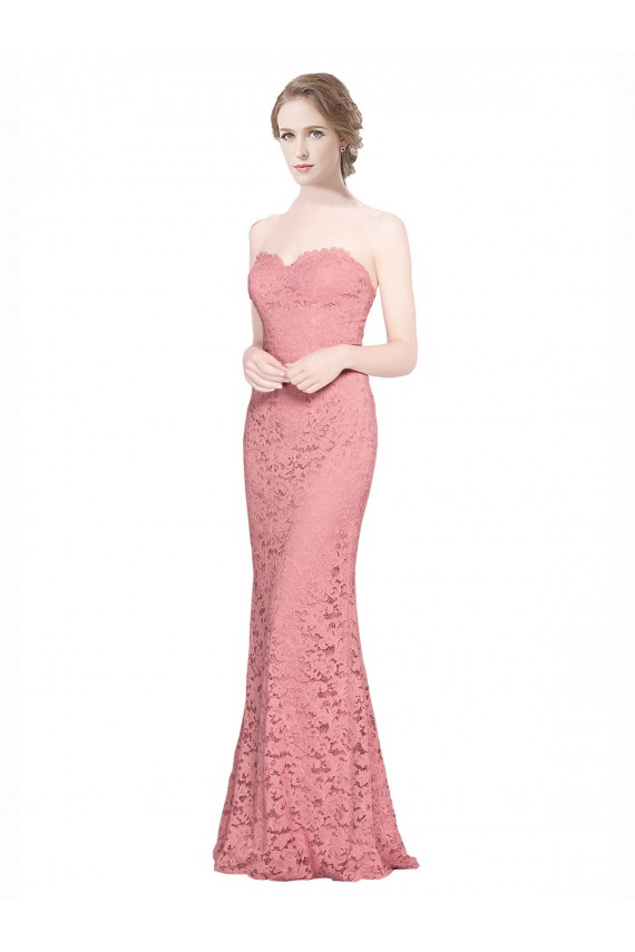 Sweetheart Lace Sleeveless Salmon Formal Dress / Bridesmaid Dress Edinburgh
