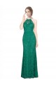 Halter Neck Lace Sleeveless Low Back Dark Green Prom Dress / Bridesmaid Dress Edinburgh