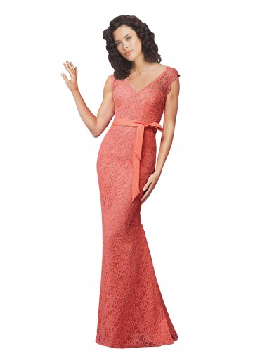 V-Neck Lace Sleeveless Open Back Bridesmaid Dress Edinburgh