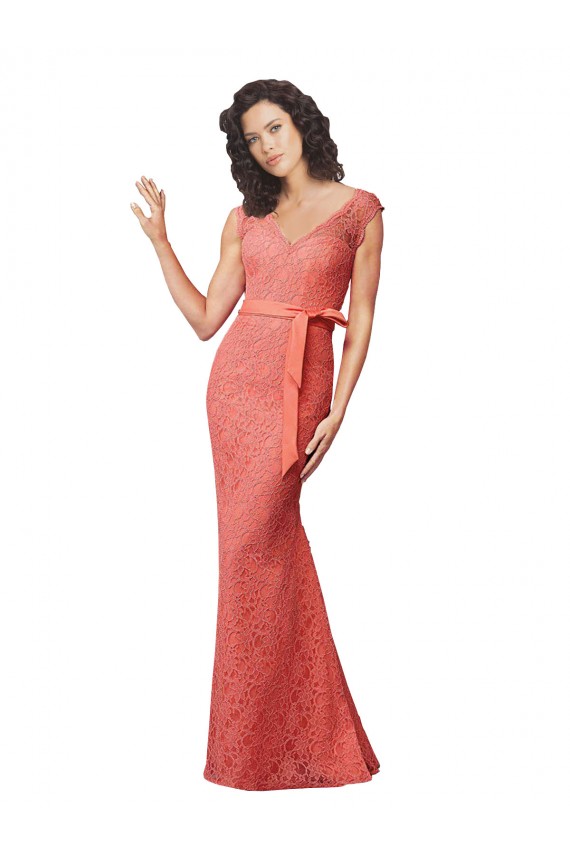 V-Neck Lace Sleeveless Open Back Bridesmaid Dress Edinburgh