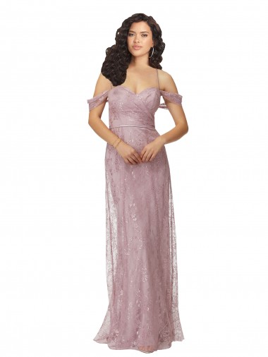 Off the Shoulder Lace Sleeveless Criss Cross Back Bridesmaid Dress Edinburgh