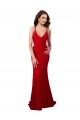 V-Neck Lace Sleeveless Low Back Red Formal Dress / Bridesmaid Dress Edinburgh