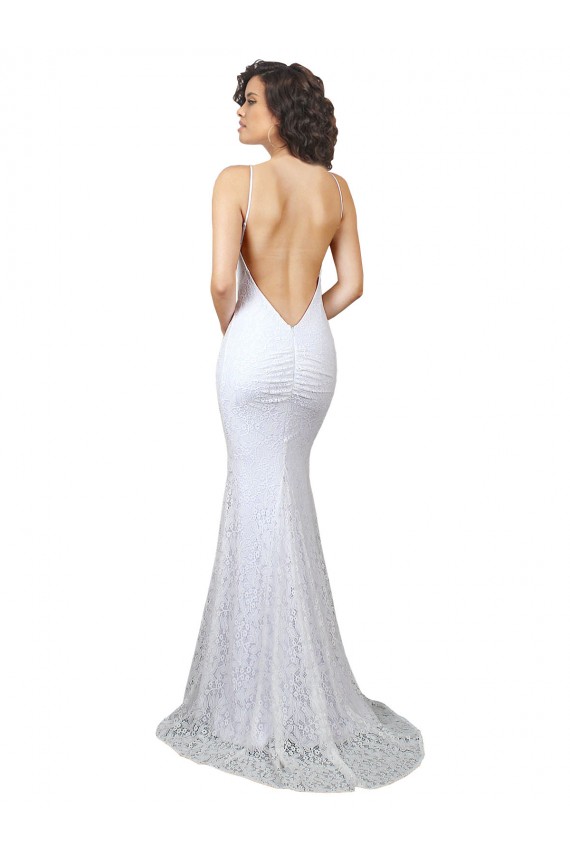 High Neck Lace Sleeveless Backless White Wedding Dress Edinburgh