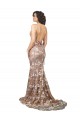 V-Neck Lace Sleeveless Open Back Champagne Wedding Dress Edinburgh