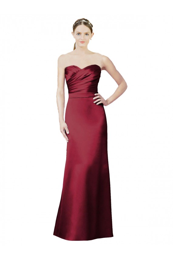 Sweetheart Satin Sleeveless Burgundy Bridesmaid Dress / Evening Dress Edinburgh