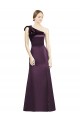 One Shoulder Satin Sleeveless Grape Bridesmaid Dress Edinburgh