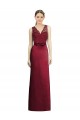 V-Neck Satin & Lace Sleeveless Burgundy Bridesmaid Dress Edinburgh