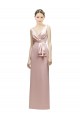 V-Neck Satin Sleeveless V-Back Pink Bridesmaid Dress Edinburgh