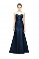 Sweetheart Satin Sleeveless Long Dark Navy Bridesmaid Dress Edinburgh