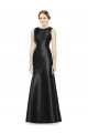 High Neck Satin Sleeveless Keyhole Back Black Bridesmaid Dress Edinburgh