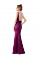 Bateau Neck Satin Sleeveless Open Back Merlot Black Tie Evening Gown / Prom Dress / Bridesmaid Dress Edinburgh