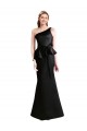 One Shoulder Satin Sleeveless Long Black Bridesmaid Dress Edinburgh
