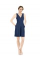 V-Neck Satin Sleeveless Open Back Dark Navy Evening Gown / Bridesmaid Dress Edinburgh