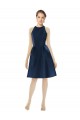Halter Neck Satin Sleeveless Dark Navy Bridesmaid Dress Edinburgh