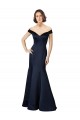 Off the Shoulder Satin Cap Sleeves Dark Navy Prom Dress / Bridesmaid Dress Edinburgh