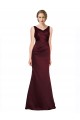 V-Neck Satin Sleeveless Low Back Burgundy Black Tie Evening Gown / Prom Dress / Bridesmaid Dress Edinburgh