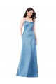 Spaghetti Straps Satin Sleeveless Criss Cross Back Sky Blue Formal Evening Gown / Prom Dress / Bridesmaid Dress Edinburgh
