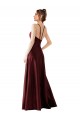Halter Neck Satin Sleeveless Burgundy Gold Prom Dress / Bridesmaid Dress Edinburgh