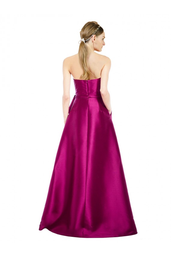 V-Neck Satin Sleeveless Merlot Prom Dress / Bridesmaid Dress Edinburgh