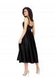 Square Neck Satin Sleeveless Black Prom Dress / Bridesmaid Dress Edinburgh