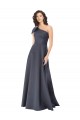 One Shoulder Satin Sleeveless Slate Grey Formal Evening Gown / Prom Dress / Bridesmaid Dress Edinburgh