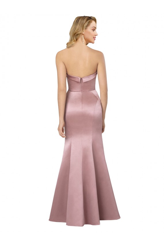 Strapless Satin Sleeveless Low Back Light Sky Blue Formal Evening Gown / Prom Dress / Bridesmaid Dress Edinburgh
