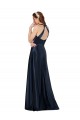 V-Neck Satin Sleeveless Keyhole Back Dark Navy Formal Evening Gown / Prom Dress / Bridesmaid Dress Edinburgh