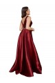 V-Neck Satin Sleeveless V-Back Burgundy Formal Plus Size Evening Gown / Prom Dress / Bridesmaid Dress Edinburgh