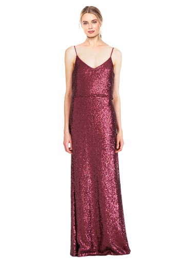Halter Neck Sequin Sleeveless Burgundy Formal Evening Gown / Prom Dress / Bridesmaid Dress Edinburgh