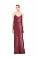 Halter Neck Sequin Sleeveless Burgundy Formal Evening Gown / Prom Dress / Bridesmaid Dress Edinburgh