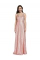 V-Neck Sequin Sleeveless Low Back Rose Gold Formal Evening Gown / Prom Dress / Bridesmaid Dress Edinburgh