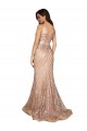 V-Neck Sequin & Sparkling Sequin Sleeveless V-Back Rose Gold Formal Plus Size Evening Gown / Prom Dress / Bridesmaid Dress Edinburgh