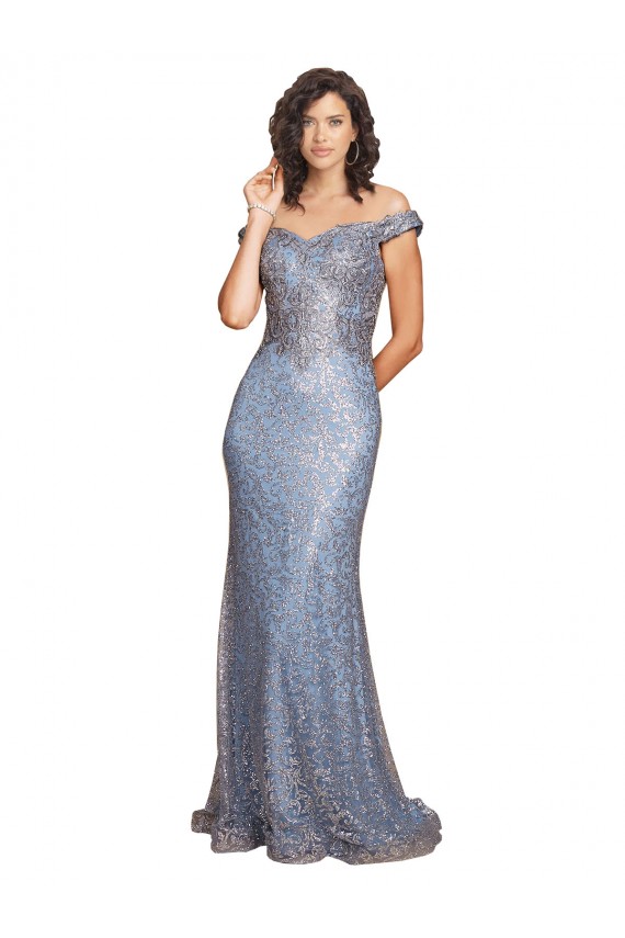 Off the Shoulder Sequin Sleeveless Formal Evening Gown / Prom Dress / Bridesmaid Dress Edinburgh