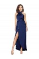 Halter Neck Silk like Satin Sleeveless Sapphire High Low Evening Gown / Prom Dress / Bridesmaid Dress Edinburgh