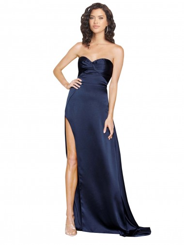 Sweetheart Silk like Satin Sleeveless Low Back Sapphire Formal Evening Gown / Prom Dress / Bridesmaid Dress Edinburgh