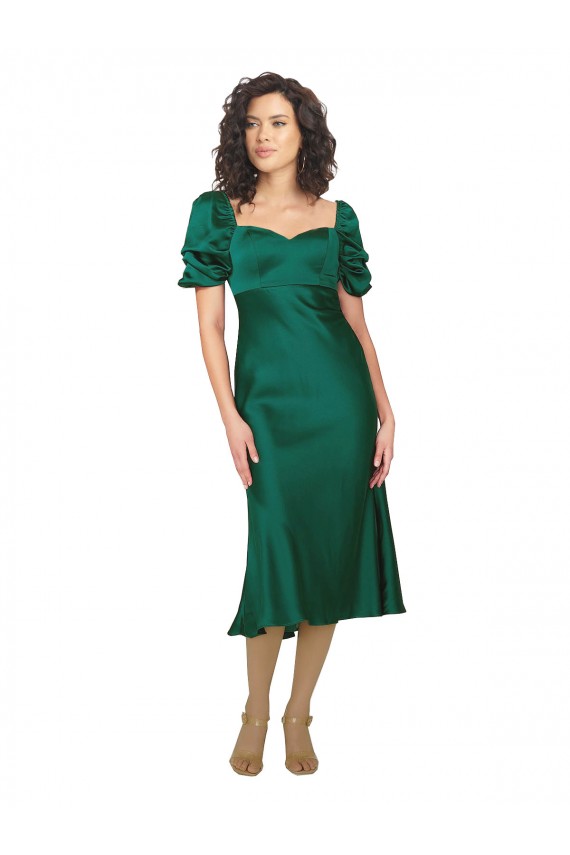 Sweetheart Silk like Satin Short Sleeves Low Back Hunter Formal Evening Gown / Prom Dress / Bridesmaid Dress Edinburgh