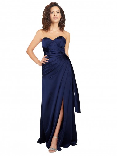 Sweetheart Silk like Satin Sleeveless Sapphire Formal Evening Gown / Prom Dress / Bridesmaid Dress Edinburgh