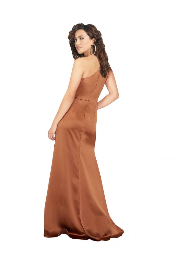 One Shoulder Silk like Satin Sleeveless Orange Formal Dress / Bridesmaid Dress Edinburgh
