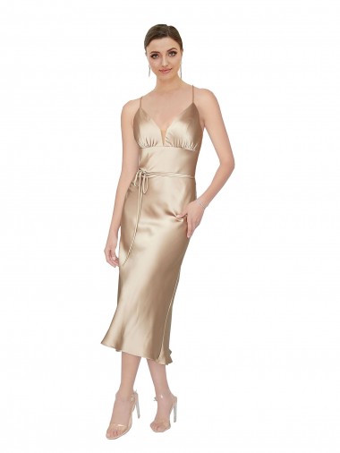 V-Neck Silk like Satin Sleeveless Formal Evening Gown / Prom Dress / Bridesmaid Dress Edinburgh