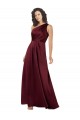 One Shoulder Silk like Satin Sleeveless Burgundy Formal Evening Gown / Prom Dress / Bridesmaid Dress Edinburgh